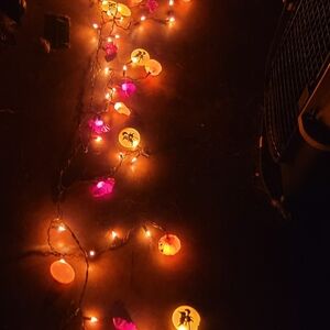 Vintage blow mold halloween lights ghost bat pumpkin 168 inches read